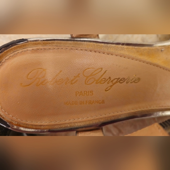 Elegant French Black and Silver Women's Sandals; Robert Clergerie Size 41 - Picture 3 of 8